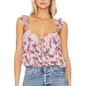 NWT Intimately Free People Women's Bodysuit Take It Away Pink Combo Size S